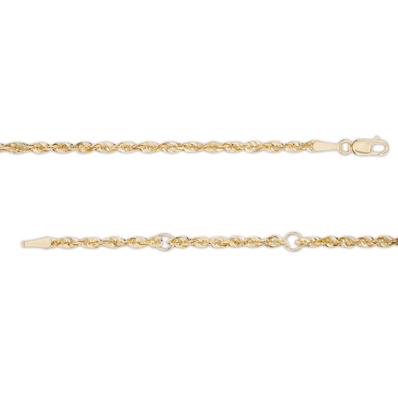2.5mm Glitter Rope Chain Necklace in Solid 10K Gold - 16"