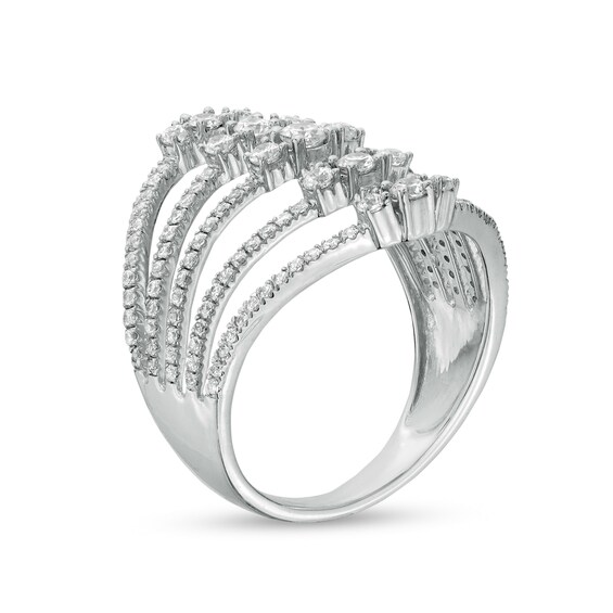 1 CT. T.w. Diamond Multi-Row Split Shank Ring in 10K White Gold
