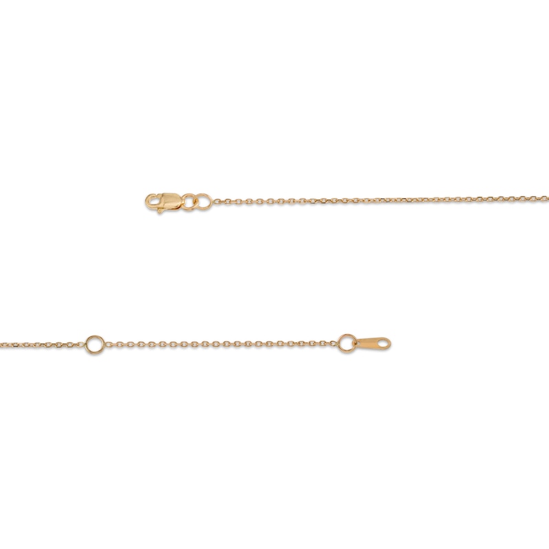 Main Image 3 of Oval Amethyst and Diamond Accent Tilted Drop Pendant in 10K Gold