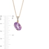 Thumbnail Image 4 of Oval Amethyst and Diamond Accent Tilted Drop Pendant in 10K Gold
