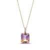 Thumbnail Image 0 of Emerald-Cut Ametrine and Diamond Accent Drop Pendant in 10K Gold