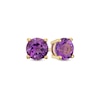 Thumbnail Image 0 of 6.0mm Amethyst Solitaire Stud Earrings in 10K Gold