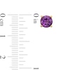 Thumbnail Image 3 of 6.0mm Amethyst Solitaire Stud Earrings in 10K Gold