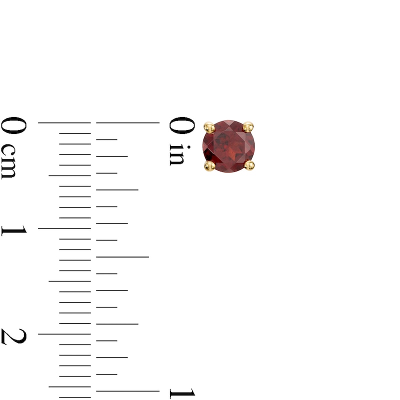 Main Image 3 of 6.0mm Garnet Solitaire Stud Earrings in 10K Gold