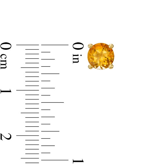 6.0mm Citrine Solitaire Stud Earrings in 10K Gold