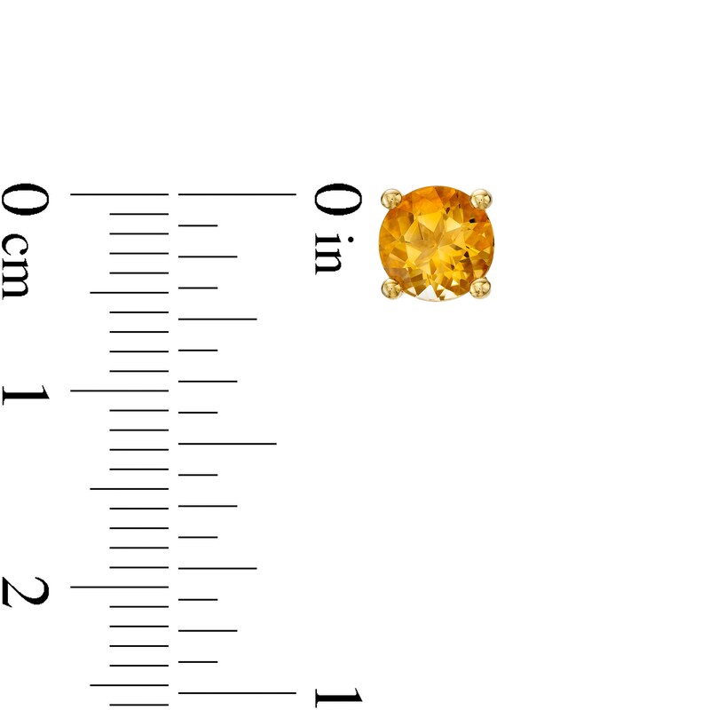 Main Image 3 of 6.0mm Citrine Solitaire Stud Earrings in 10K Gold