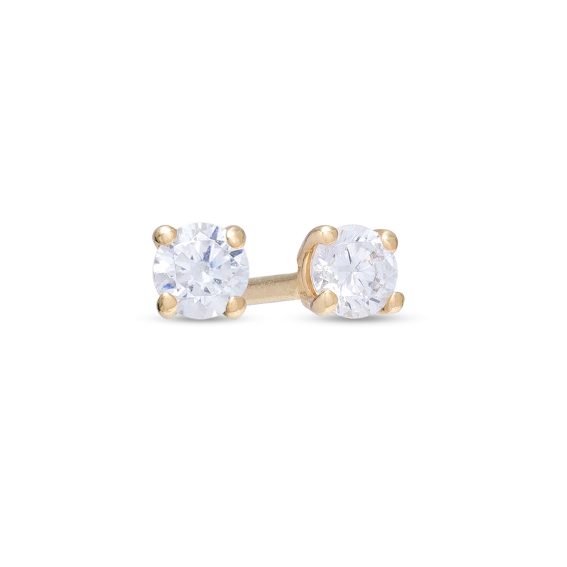 Main Image 1 of 1/10 CT. T.W. Diamond Solitaire Stud Earrings in 14K Gold (I/I2)