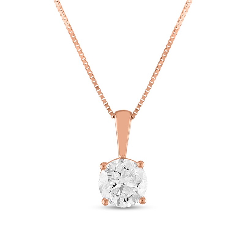 Main Image 1 of 1 CT. Diamond Solitaire Pendant in 14K Rose Gold (J/I3)