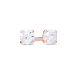 1/10 CT. T.W. Diamond Solitaire Stud Earrings in 14K Rose Gold (I/I2)