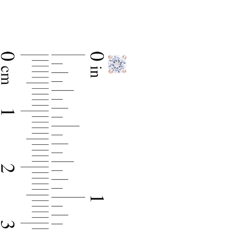 Main Image 2 of 1/4 CT. T.W. Diamond Solitaire Stud Earrings in 14K Rose Gold (I/I2)