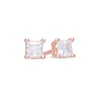 Thumbnail Image 1 of 1/4 CT. T.W. Princess-Cut Diamond Solitaire Stud Earrings in 14K Rose Gold (I/I2)