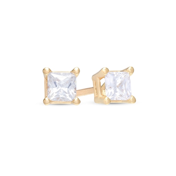 1/3 CT. T.w. Princess-Cut Diamond Solitaire Stud Earrings in 14K Gold (I/I2)