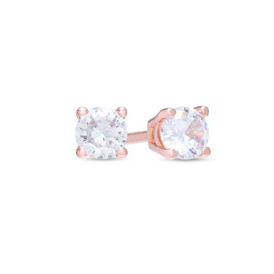 1/ CT. T.w. Diamond Solitaire Stud Earrings in 14K Rose Gold (I/I2