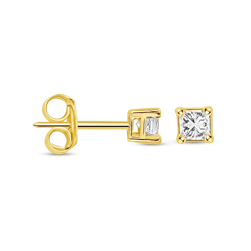 Main Image 1 of 1/2 CT. T.W. Princess-Cut Diamond Solitaire Stud Earrings in 14K Gold (I/I2)