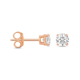 1/2 CT. T.W. Diamond Solitaire Stud Earrings in 14K Rose Gold (I/I2)