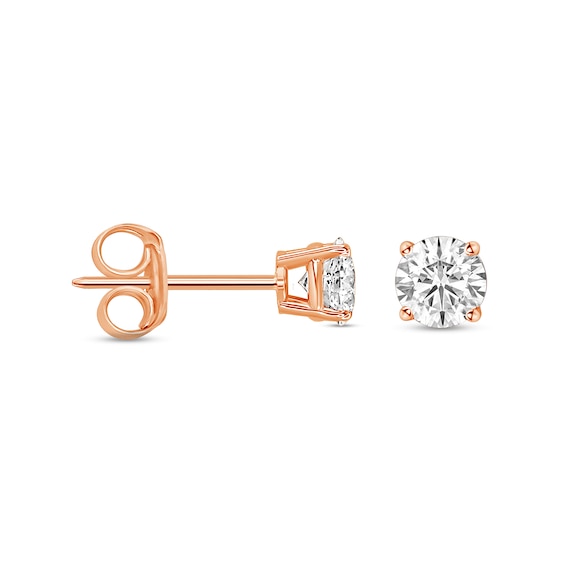 1/2 CT. T.w. Diamond Solitaire Stud Earrings in 14K Rose Gold (I/I2)