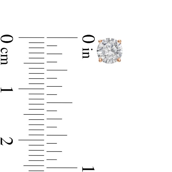 1 CT. T.w. Diamond Solitaire Stud Earrings in 14K Rose Gold (I/I2)