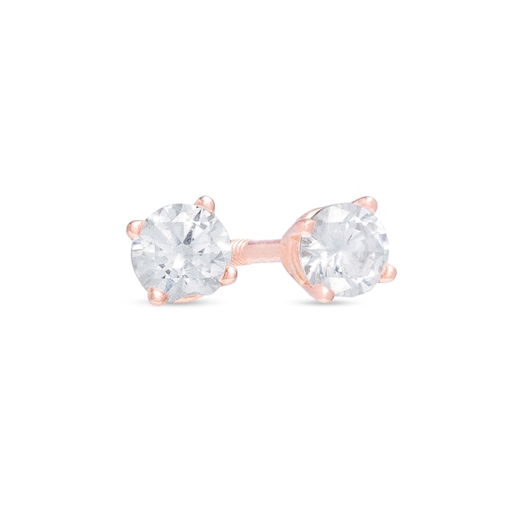 4 CT. T.w. Certified Diamond Stud Earrings in 14K Rose Gold (I/I1