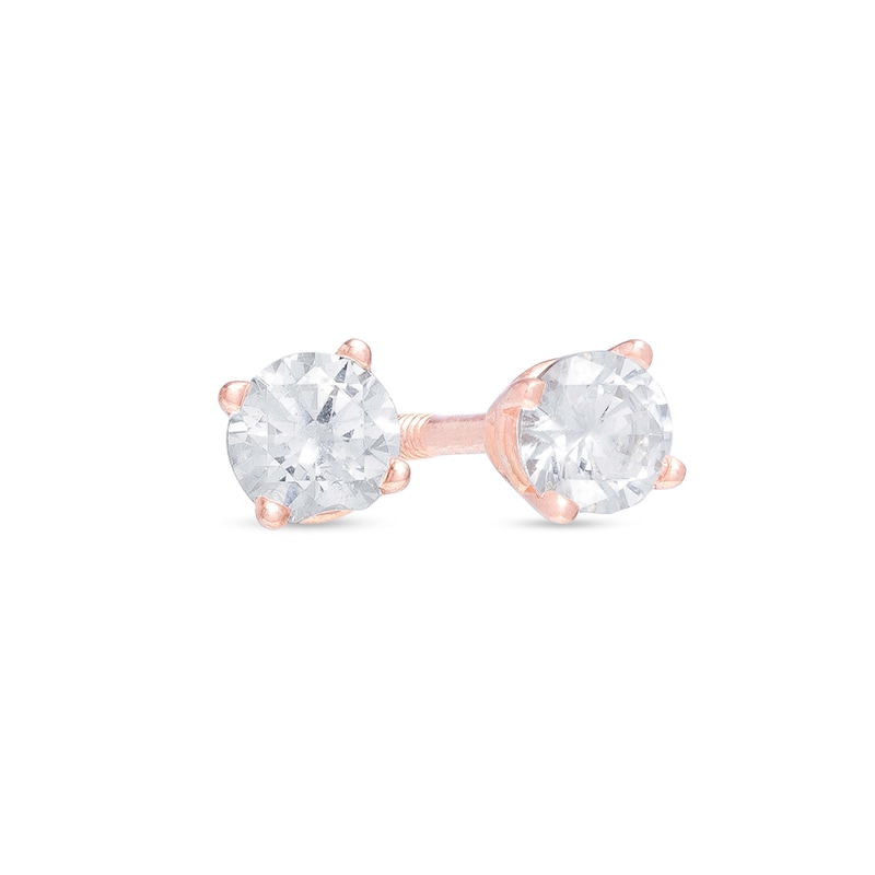 Main Image 1 of 1/4 CT. T.W. Certified Diamond Stud Earrings in 14K Rose Gold (I/I1)