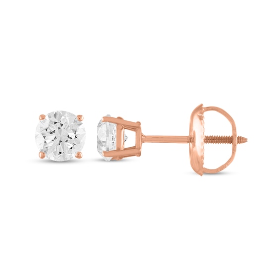 4 CT. T.w. Certified Diamond Stud Earrings in 14K Rose Gold (I/I1