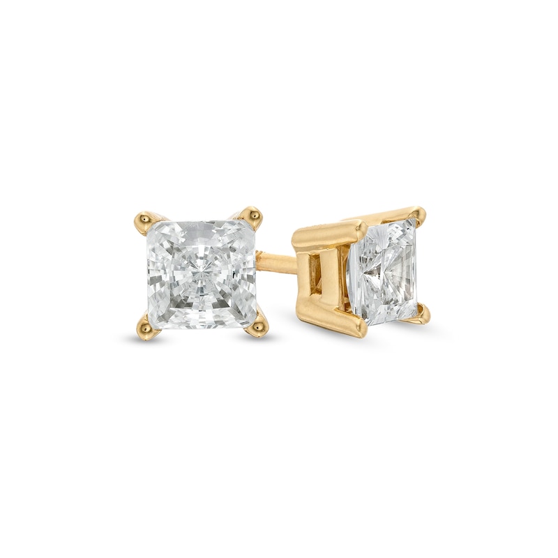 Main Image 1 of 1 CT. T.W. Princess-Cut Diamond Solitaire Stud Earrings in 14K Gold (I/I2)