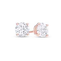 2 CT. T.W. Diamond Solitaire Stud Earrings in 14K Rose Gold (I/I2)