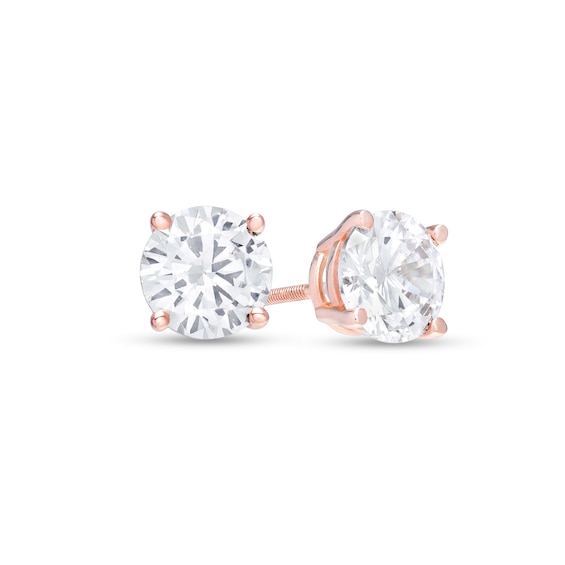 2 CT. T.w. Diamond Solitaire Stud Earrings in 14K Rose Gold (I/I2)