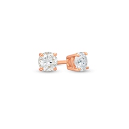1/3 CT. T.W. Certified Diamond Stud Earrings in 14K Rose Gold (I/I1)