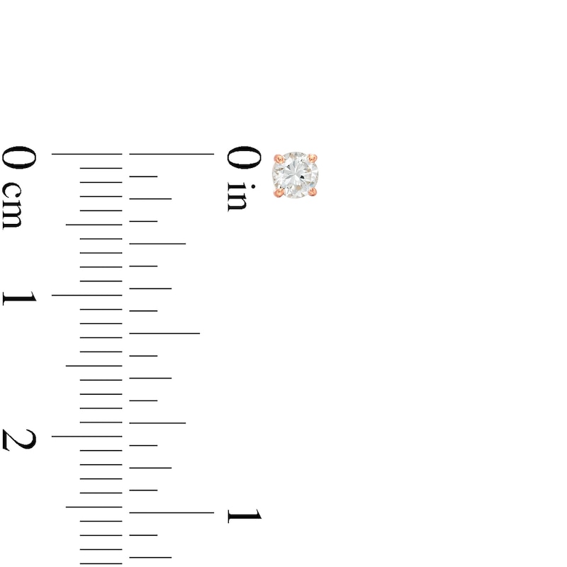 Main Image 3 of 1/3 CT. T.W. Certified Diamond Stud Earrings in 14K Rose Gold (I/I1)