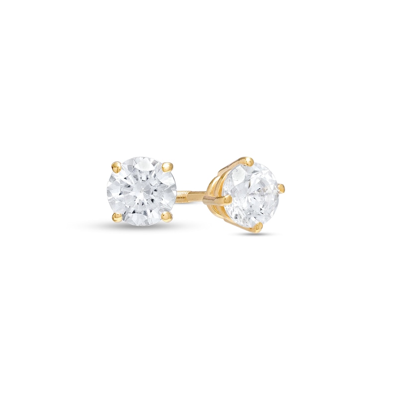 Main Image 1 of 1/2 CT. T.W. Certified Diamond Stud Earrings in 14K Gold (I/I1)