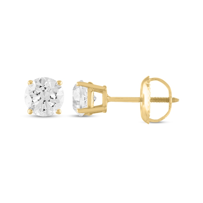 Main Image 2 of 1/2 CT. T.W. Certified Diamond Stud Earrings in 14K Gold (I/I1)