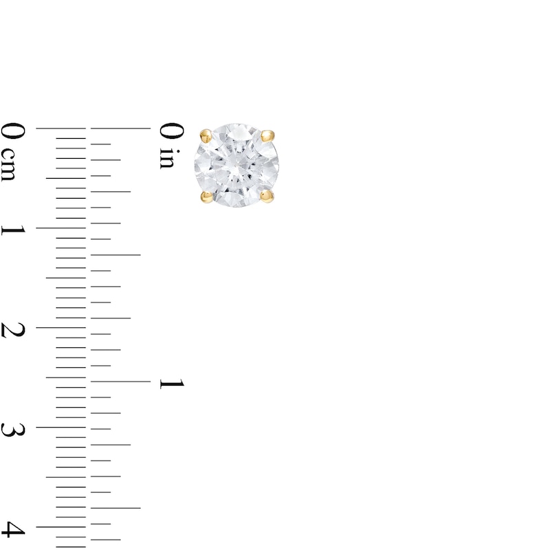 Main Image 3 of 1/2 CT. T.W. Certified Diamond Stud Earrings in 14K Gold (I/I1)