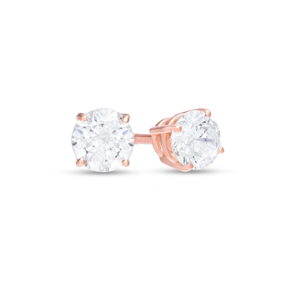 1/2 CT. T.w. Certified Diamond Stud Earrings in 14K Rose Gold (I/I1)