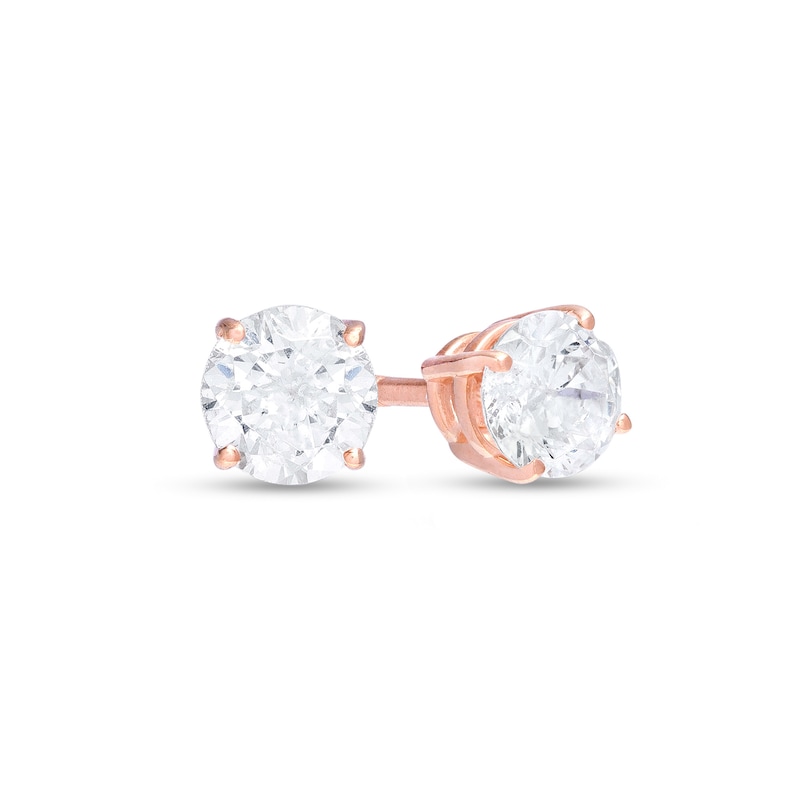 1/2 CT. T.W. Certified Diamond Stud Earrings in 14K Rose Gold (I/I1)