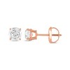 Thumbnail Image 2 of 1/2 CT. T.W. Certified Diamond Stud Earrings in 14K Rose Gold (I/I1)