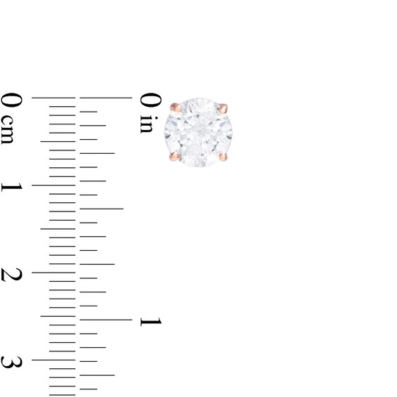 1/2 CT. T.w. Certified Diamond Stud Earrings in 14K Rose Gold (I/I1)
