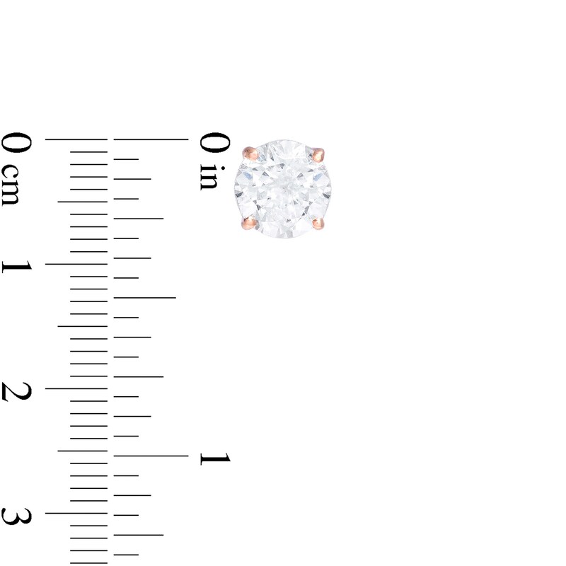 Main Image 3 of 1/2 CT. T.W. Certified Diamond Stud Earrings in 14K Rose Gold (I/I1)