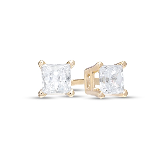 1/2 CT. T.w. Certified Princess-Cut Diamond Stud Earrings in 14K Gold (I/I1)