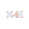 Thumbnail Image 0 of 1/2 CT. T.W. Certified Princess-Cut Diamond Stud Earrings in 14K Rose Gold (I/I1)