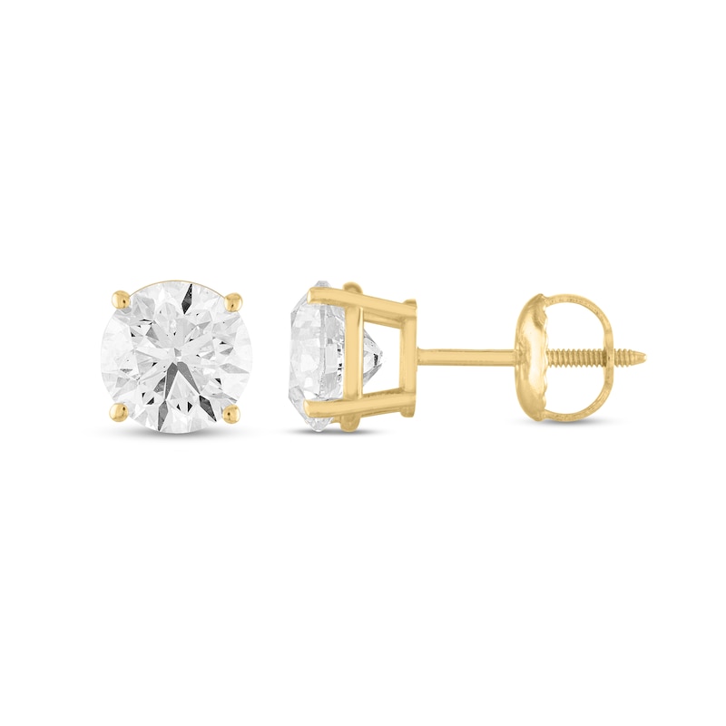 Main Image 2 of 1 CT. T.W. Certified Diamond Stud Earrings in 14K Gold (I/I1)