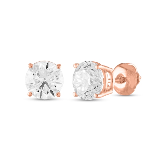 1 CT. T.w. Certified Diamond Stud Earrings in 14K Rose Gold (I/I1)