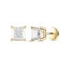 Thumbnail Image 1 of 1 CT. T.W. Certified Princess-Cut Diamond Stud Earrings in 14K Gold (I/I1)