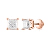 1 CT. T.W. Certified Princess-Cut Diamond Stud Earrings in 14K Rose Gold (I/I1)