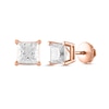 Thumbnail Image 1 of 1 CT. T.W. Certified Princess-Cut Diamond Stud Earrings in 14K Rose Gold (I/I1)