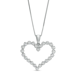 1/2 CT. T.W. Certified Lab-Created Diamond Heart Pendant in 14K White Gold (F/SI2)