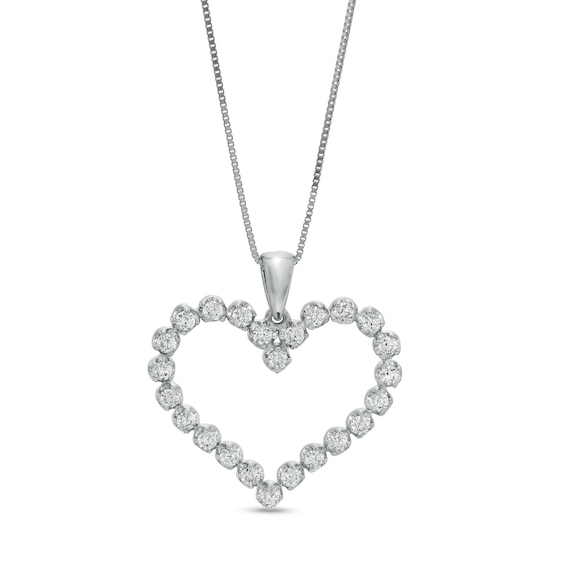 Zales 1/2 Ct. T.W. Certified Diamond Heart Pendant in 14K White Gold