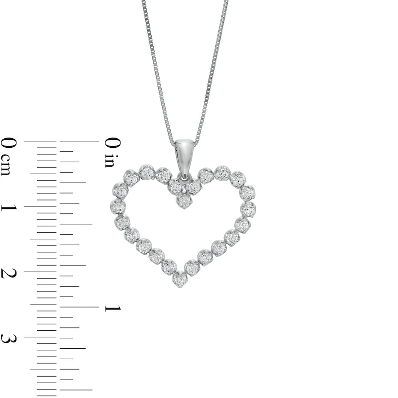 1/2 CT. T.W. Certified Lab-Created Diamond Heart Pendant in 14K White Gold (F/SI2)