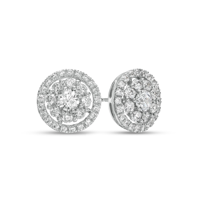 2 CT. T.W. Certified Lab-Created Diamond Open Frame Stud Earrings in 14K White Gold (F/SI2)