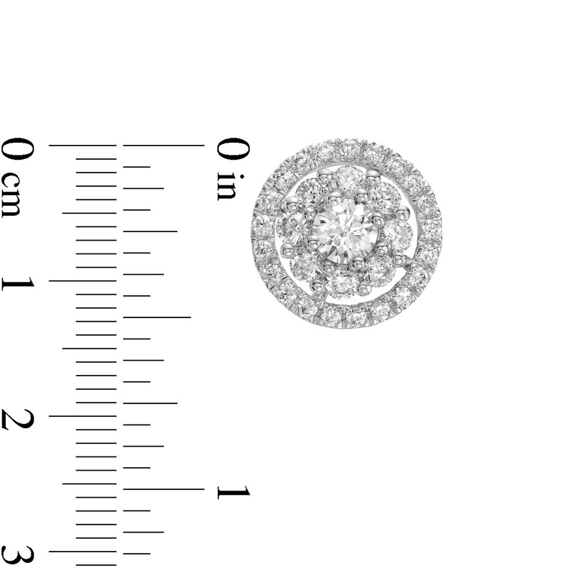 Main Image 3 of 2 CT. T.W. Certified Lab-Grown Diamond Open Frame Stud Earrings in 14K White Gold (F/SI2)