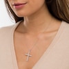 Thumbnail Image 2 of 1 CT. T.W. Certified Lab-Grown Diamond Cross Pendant in 14K White Gold (F/SI2)